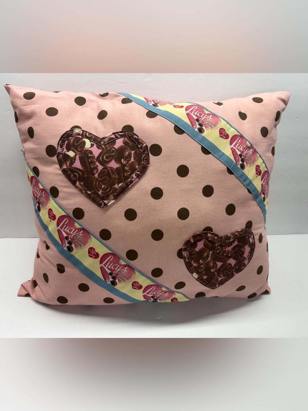 I Love Lucy Chocolate Factory Handmade Pillow Retro Kitsch Decor